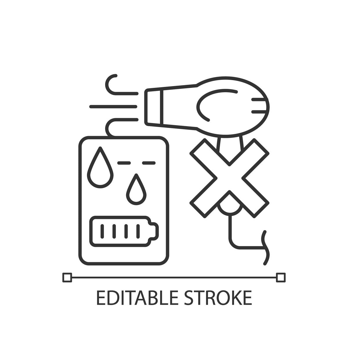 Power bank usage linear manual label icons set