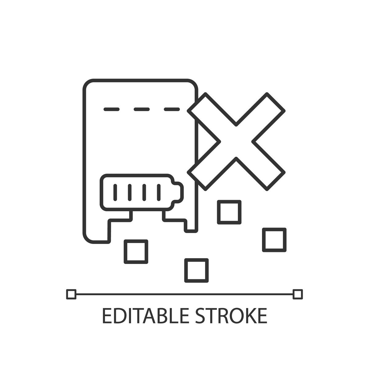 Power bank usage linear manual label icons set