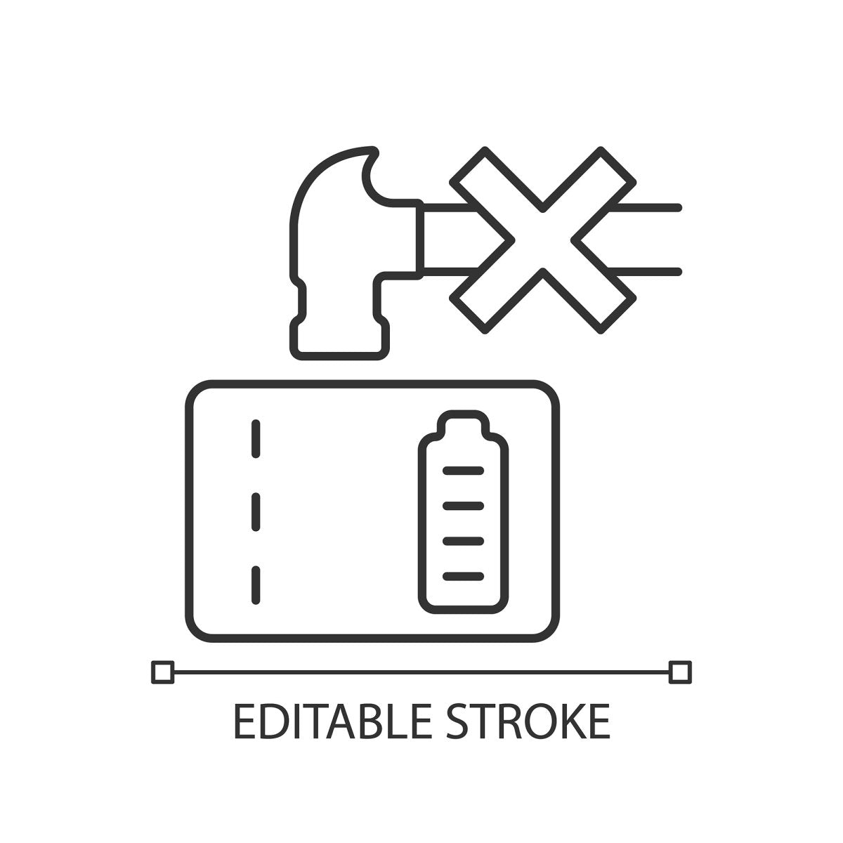 Power bank usage linear manual label icons set