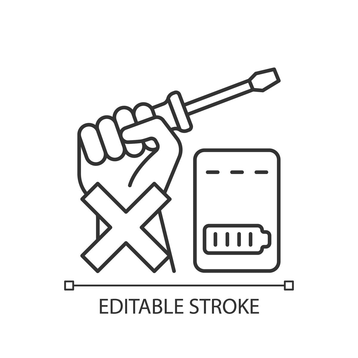 Power bank usage linear manual label icons set