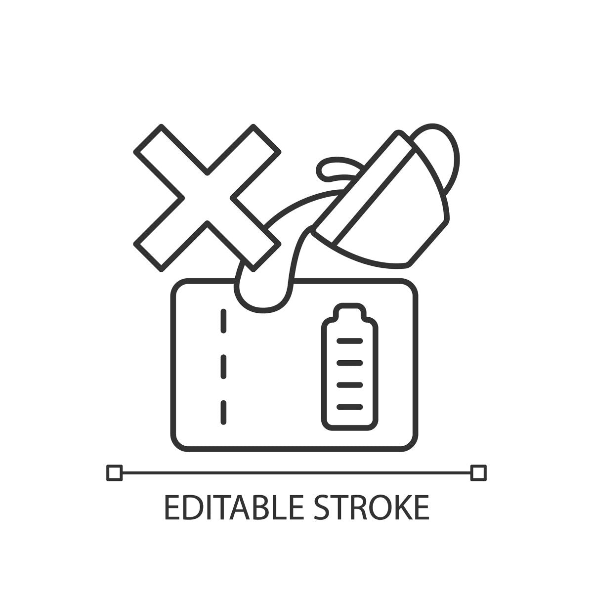 Power bank usage linear manual label icons set