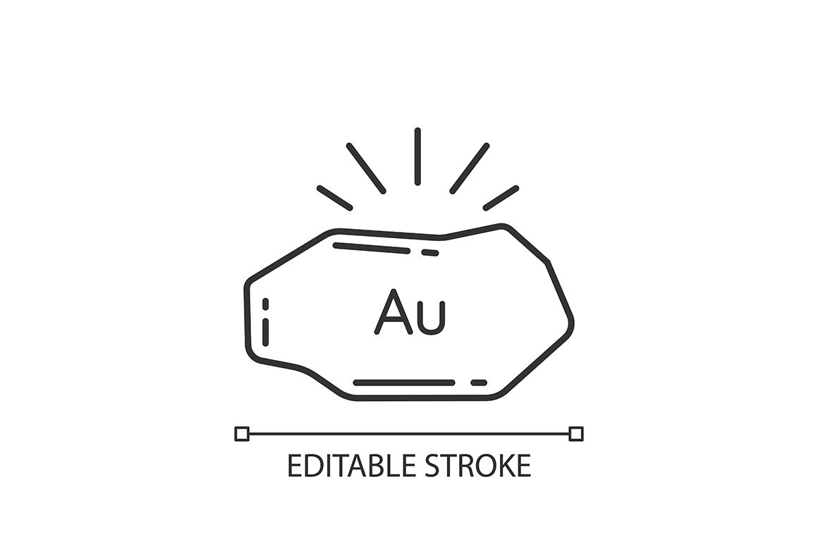 Precious metals and investment linear icons set