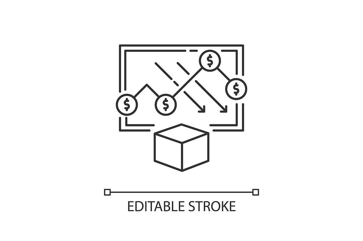 Production process pixel perfect linear icons set