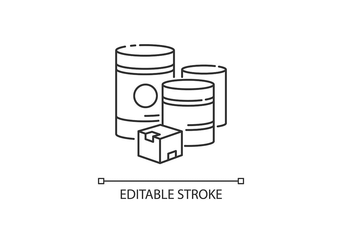 Production process pixel perfect linear icons set