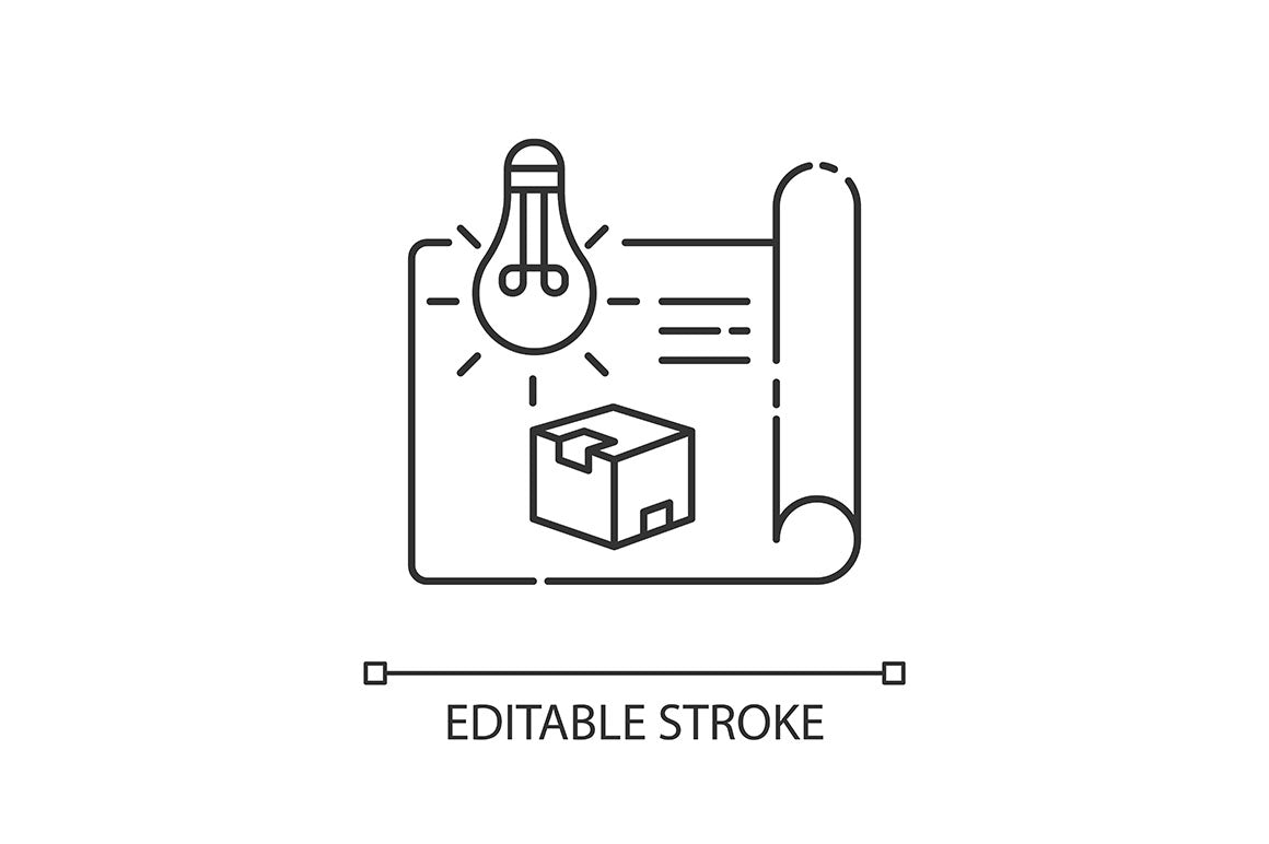 Production process pixel perfect linear icons set
