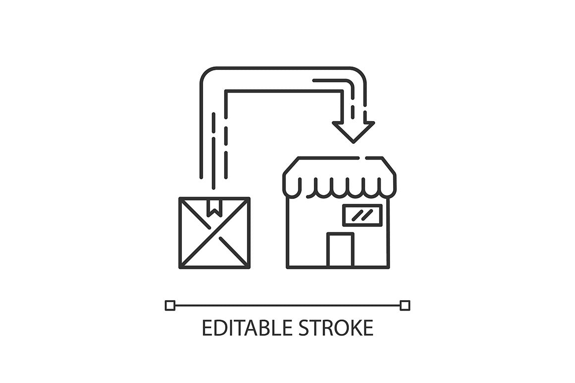 Production process pixel perfect linear icons set