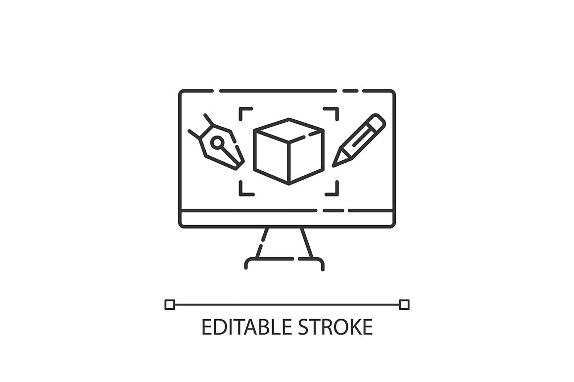 Production process pixel perfect linear icons set
