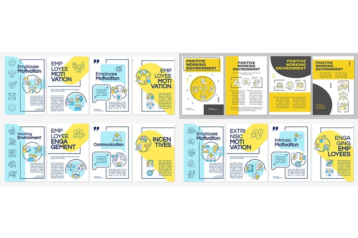 Productive office brochure template set