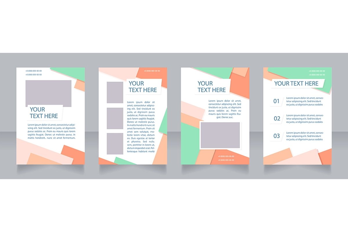 Promo blank brochure layout design set