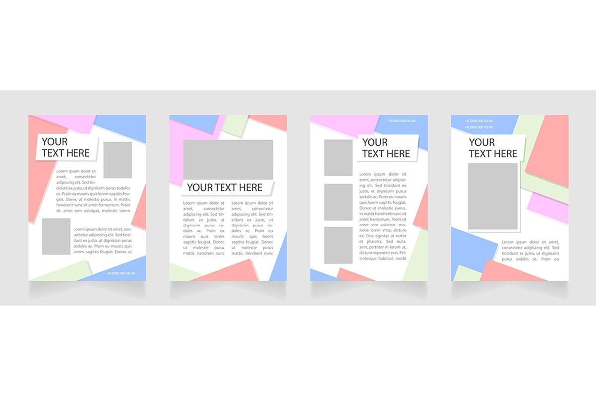 Promo blank brochure layout design set