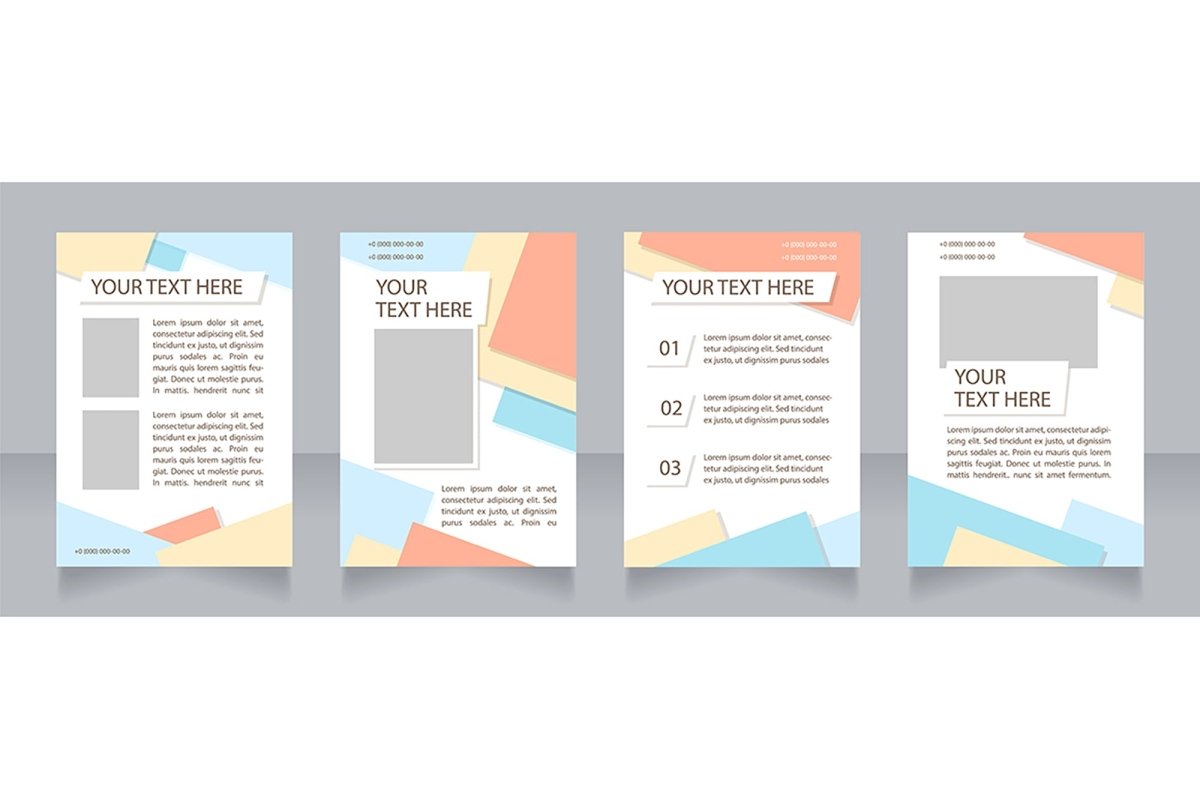 Promo blank brochure layout design set