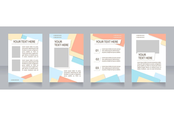 Promo blank brochure layout design set