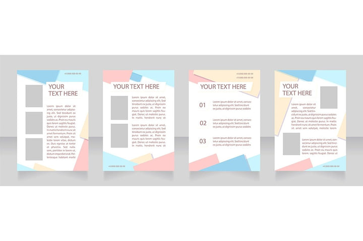 Promo blank brochure layout design set