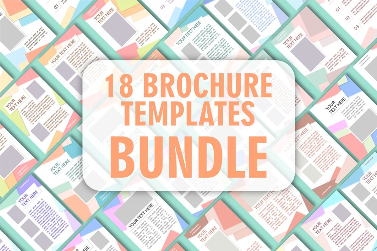 Promo blank brochure layout design set