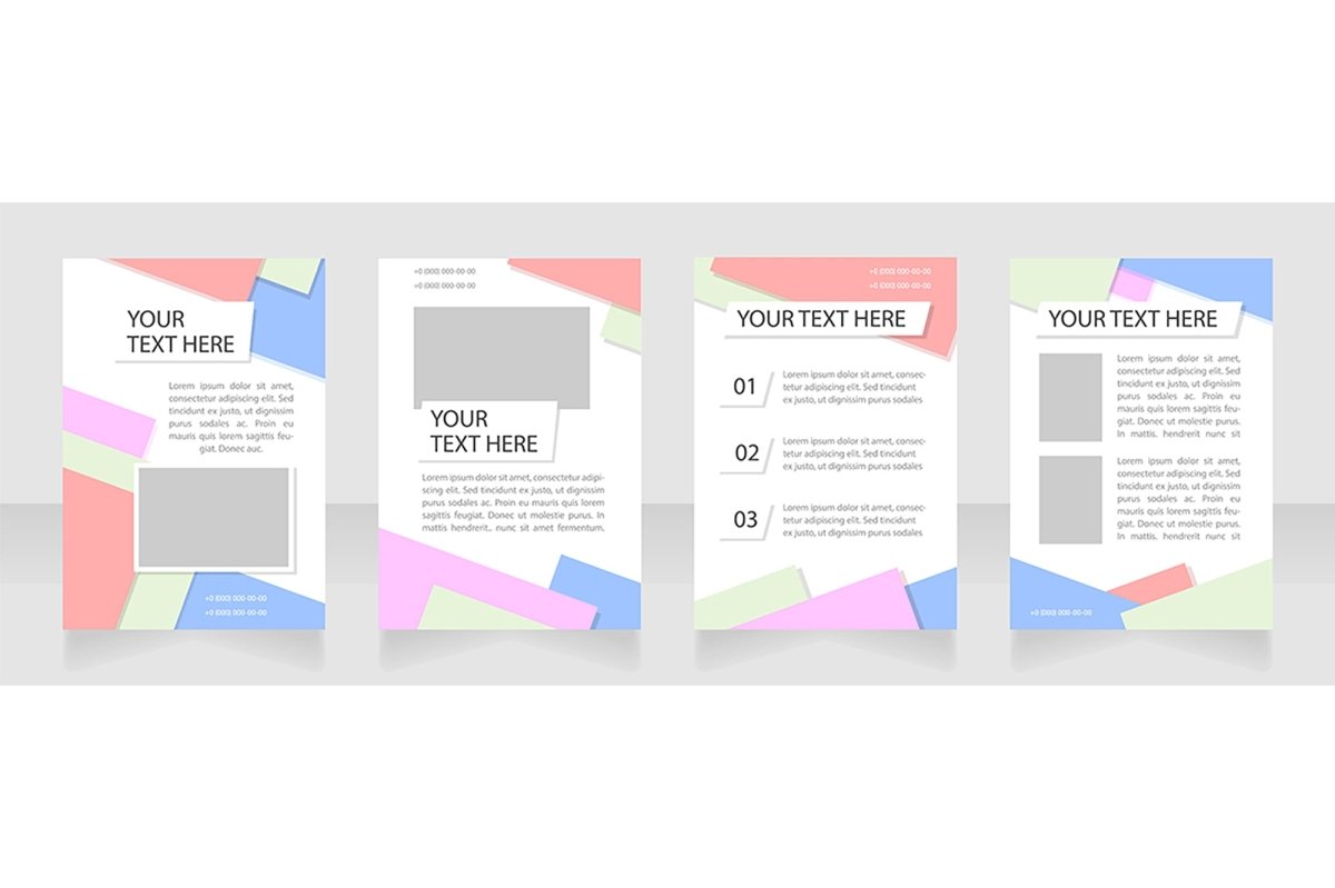 Promo blank brochure layout design set