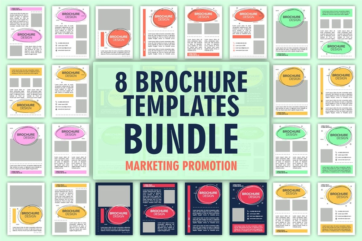 Promo campaign brochure layout design bundle
