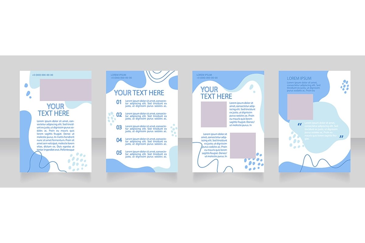Promotion blank brochure layout design set
