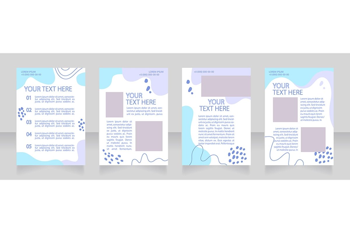 Promotion blank brochure layout design set