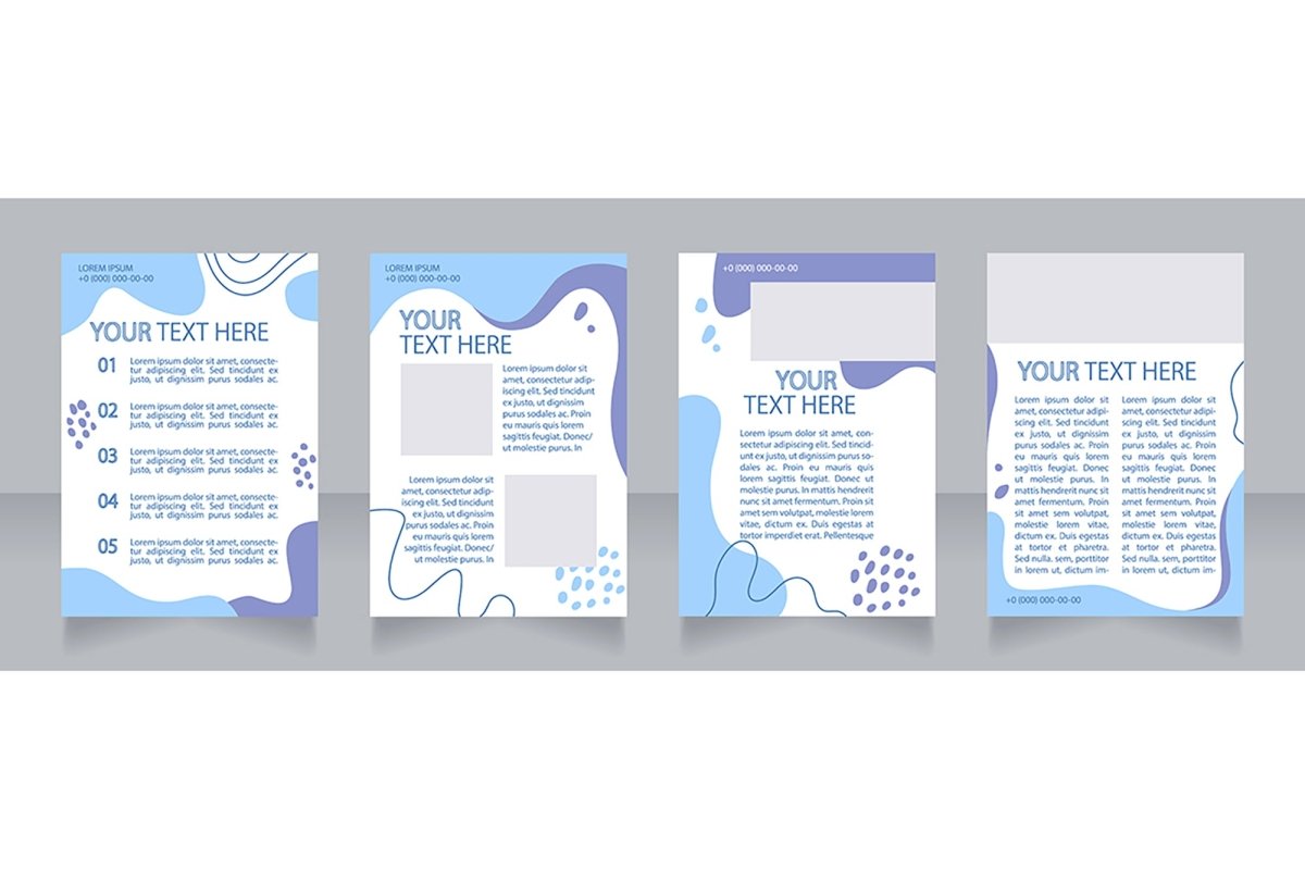 Promotion blank brochure layout design set