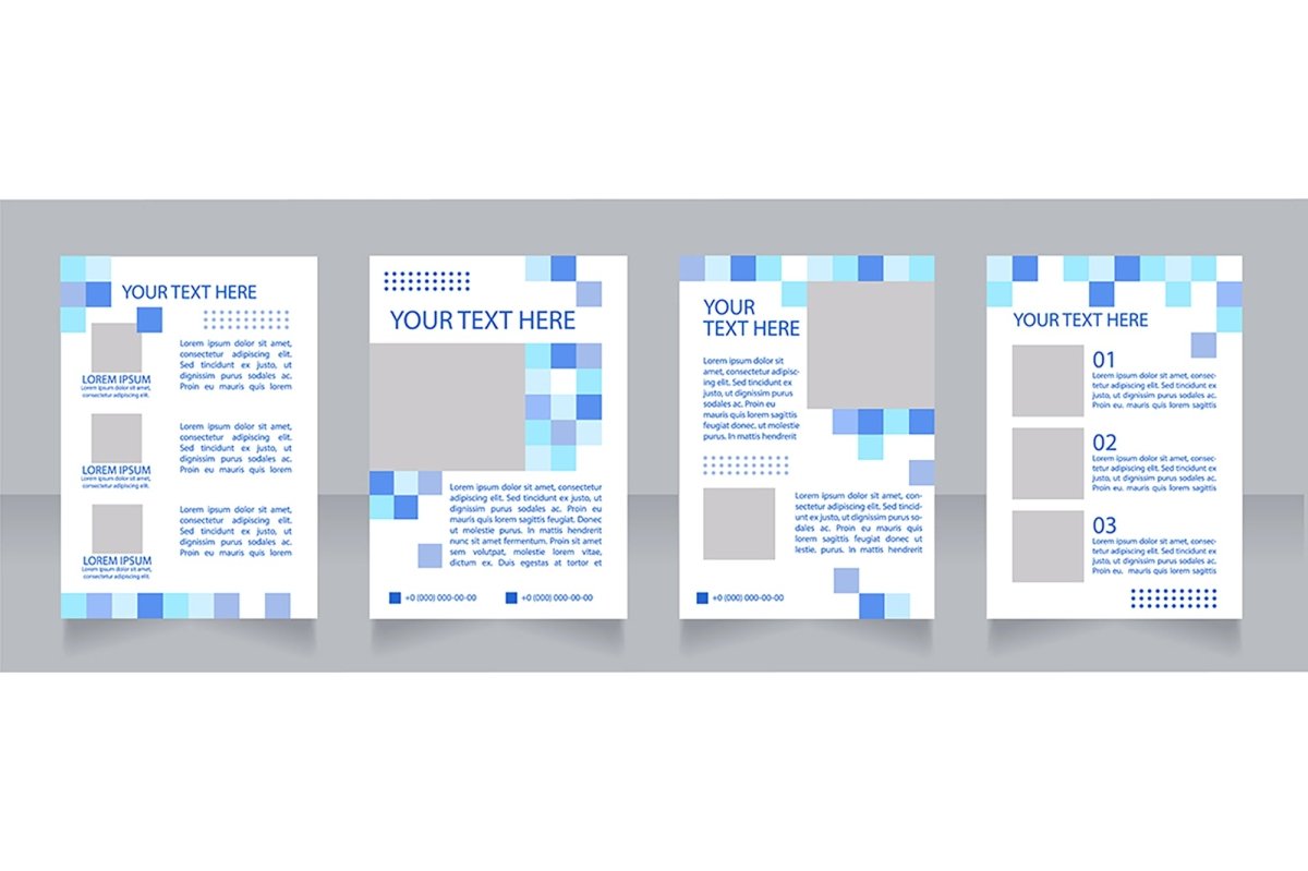 Promotion blank brochure layout design template set