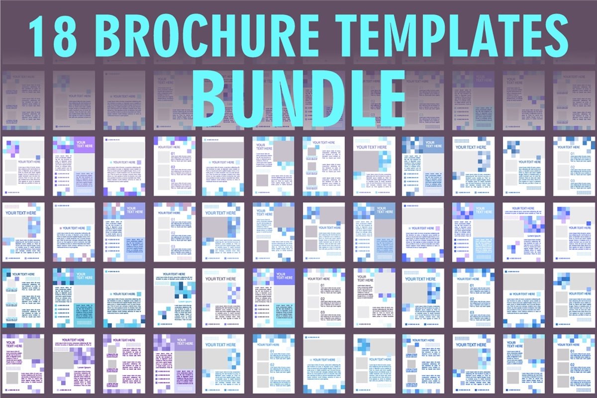 Promotion blank brochure layout design template set