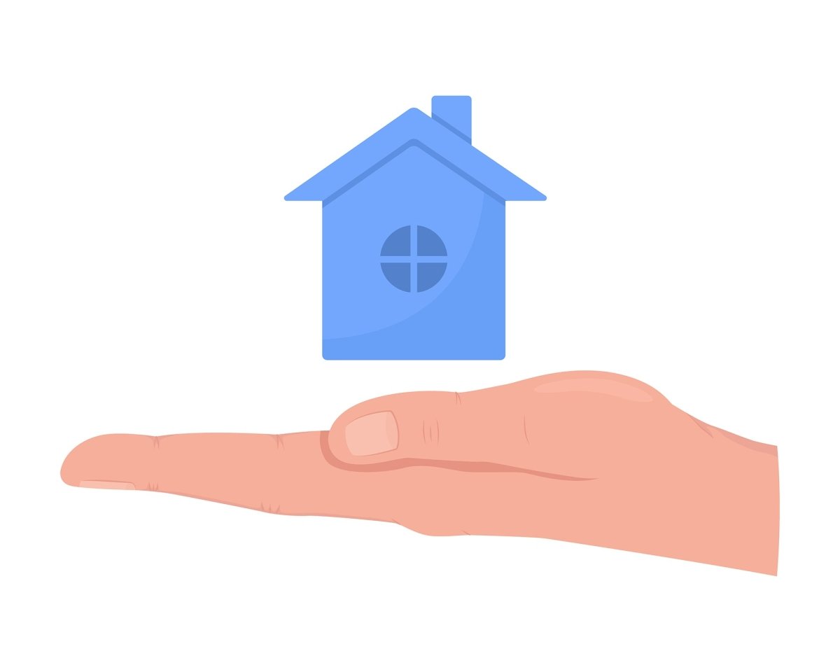 Property purchaser interaction semi flat color vector hand gesture set