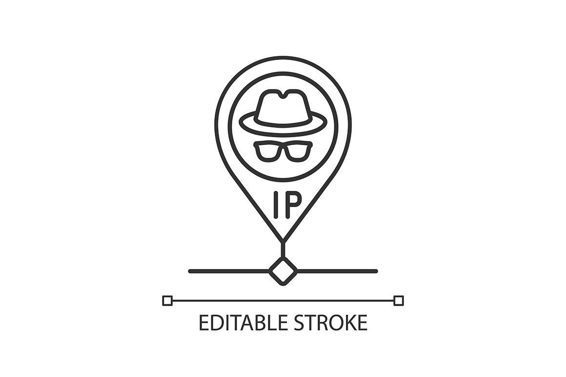 Proxy server linear icons set