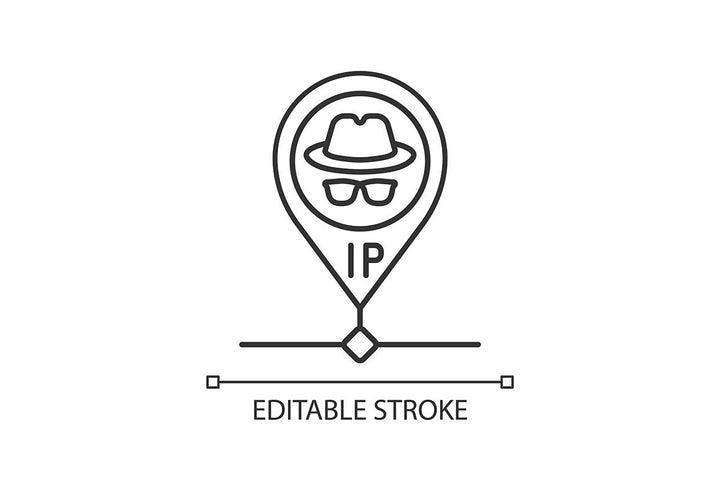 Proxy server linear icons set