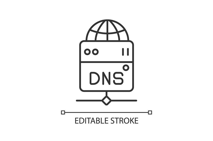 Proxy server linear icons set