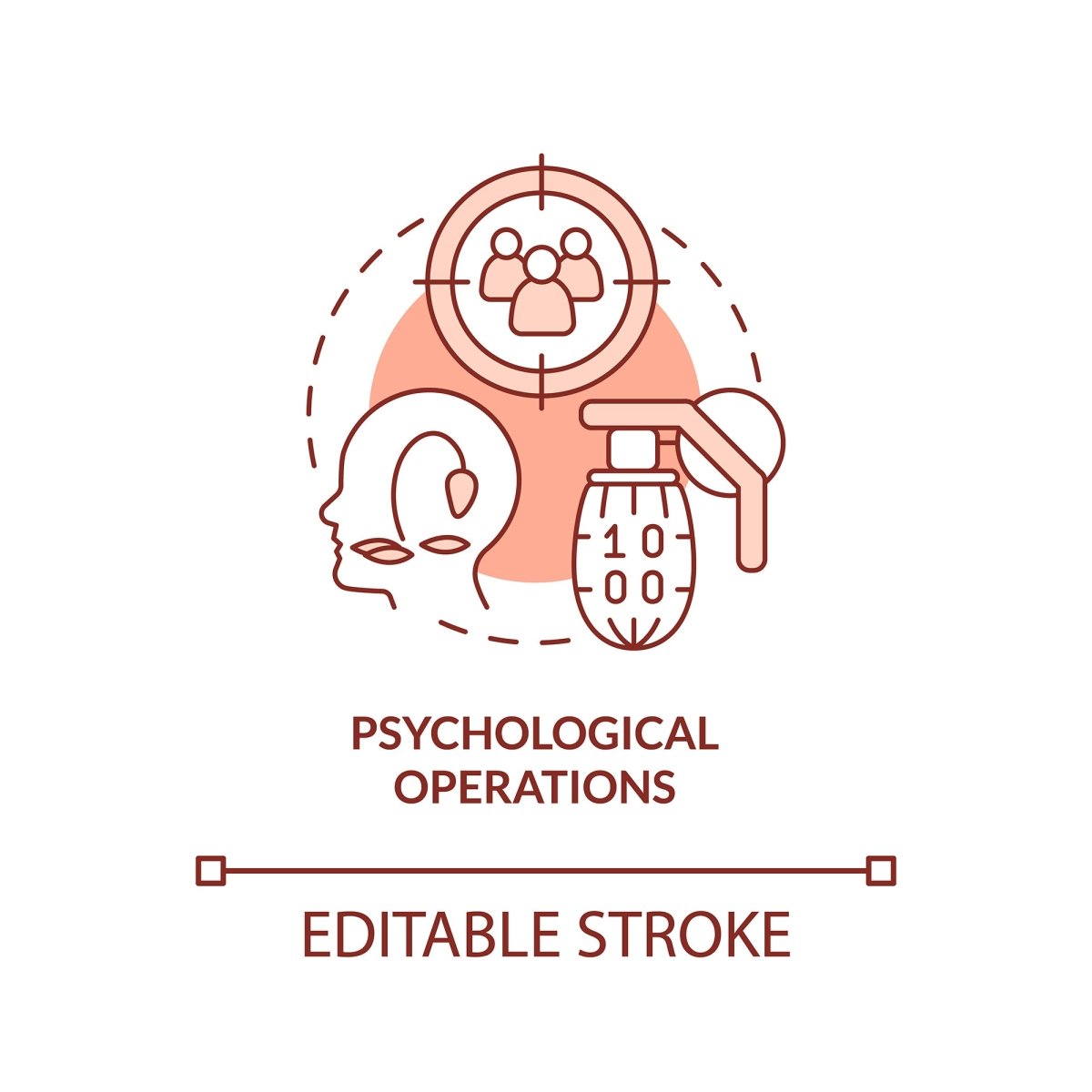 Psychological operations red concept icon