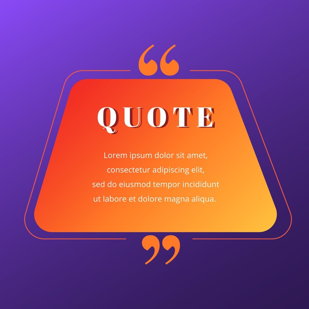 Quote blank frame vector template set