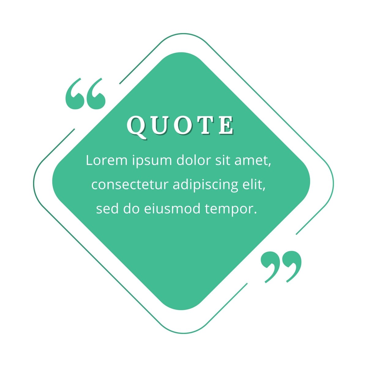 Quote blank frame vector template set