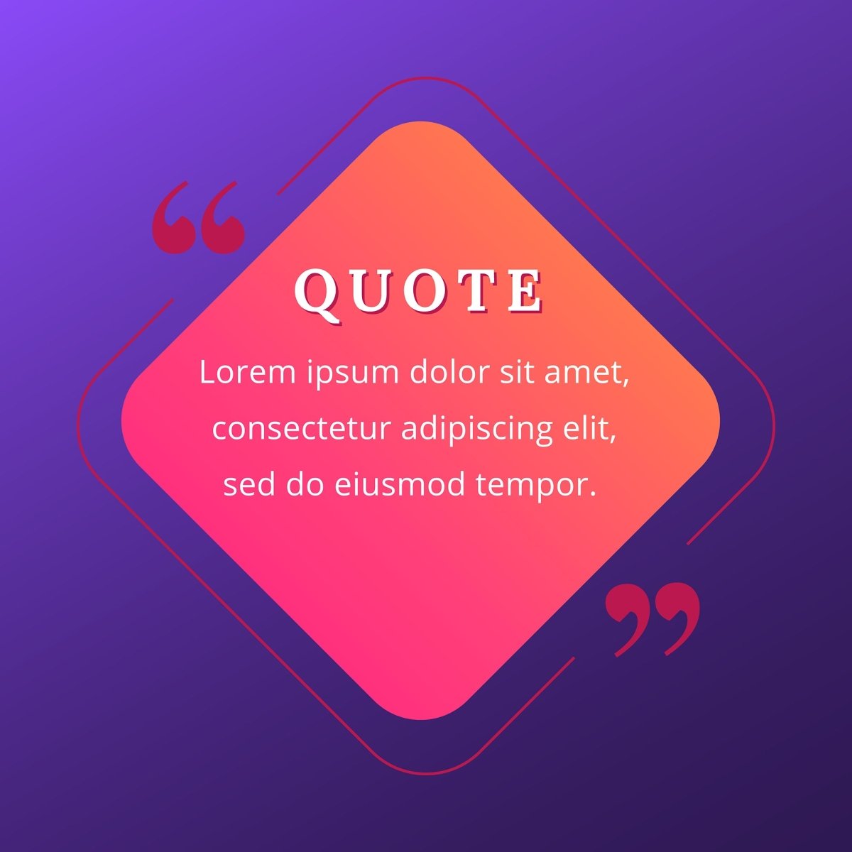Quote blank frame vector template set