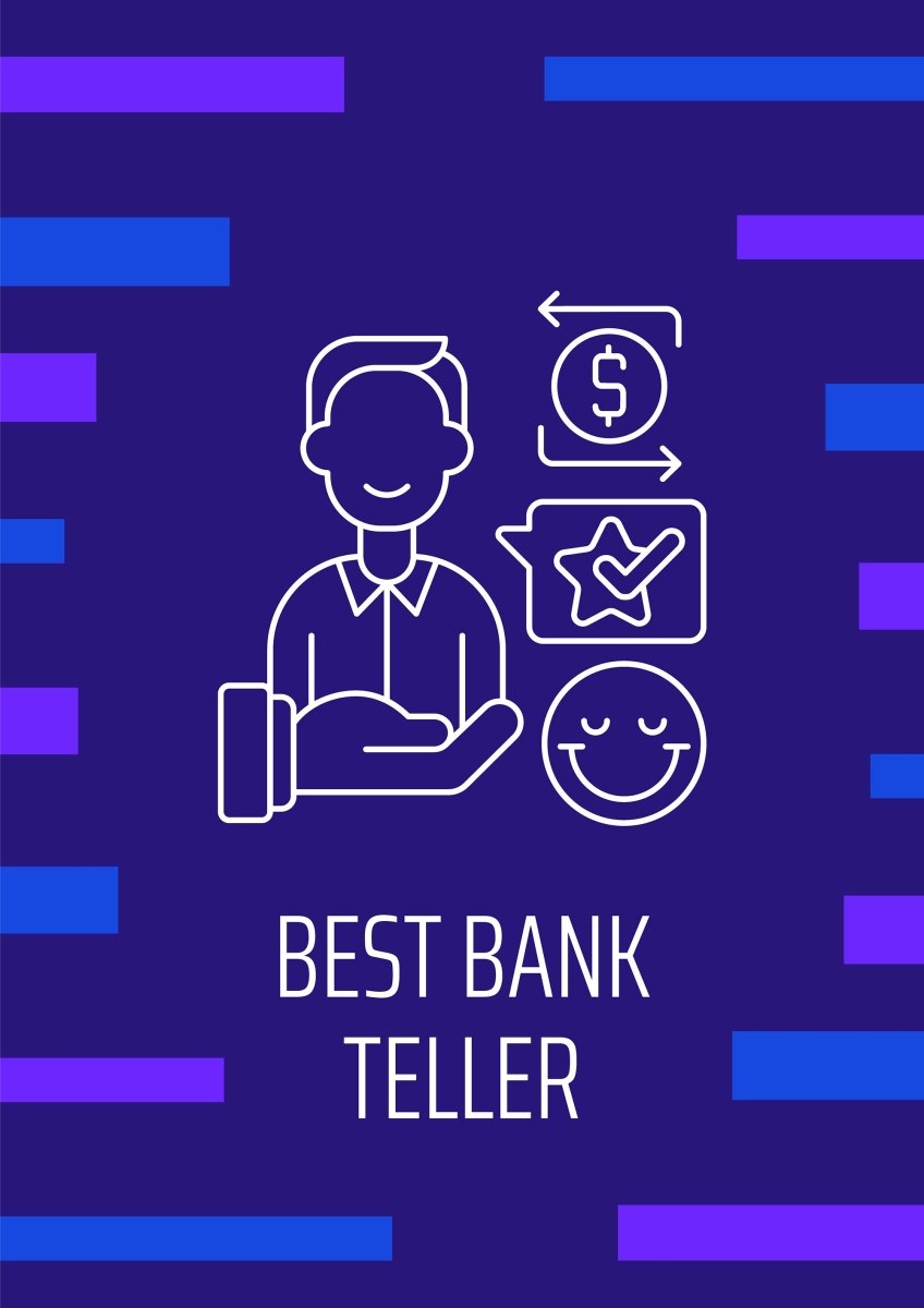 Recognizing tellers worldwide postcard with linear glyph icon set