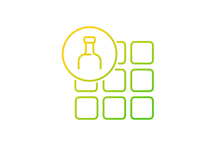 Recycled materials gradient icons set for dark and light mode