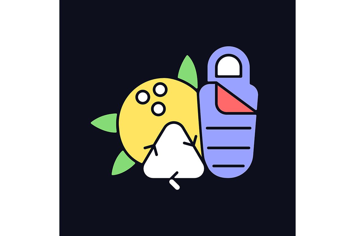 Recycled materials light and dark theme RGB color icons set