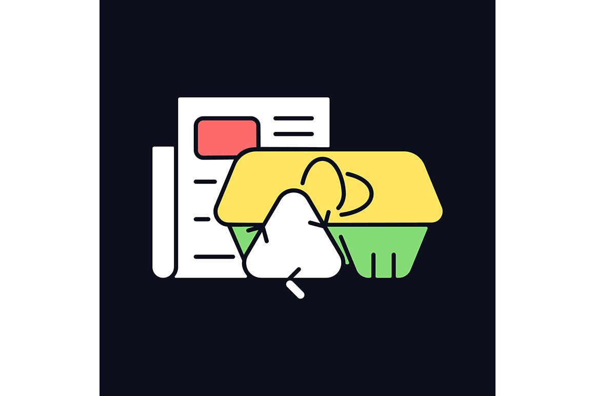 Recycled materials light and dark theme RGB color icons set