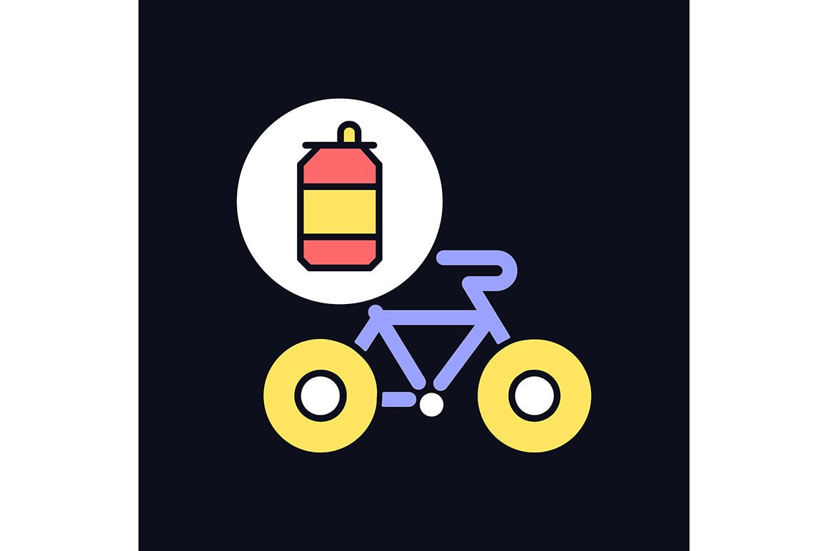 Recycled materials light and dark theme RGB color icons set