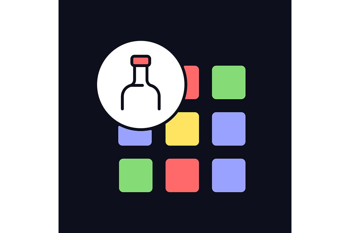 Recycled materials light and dark theme RGB color icons set