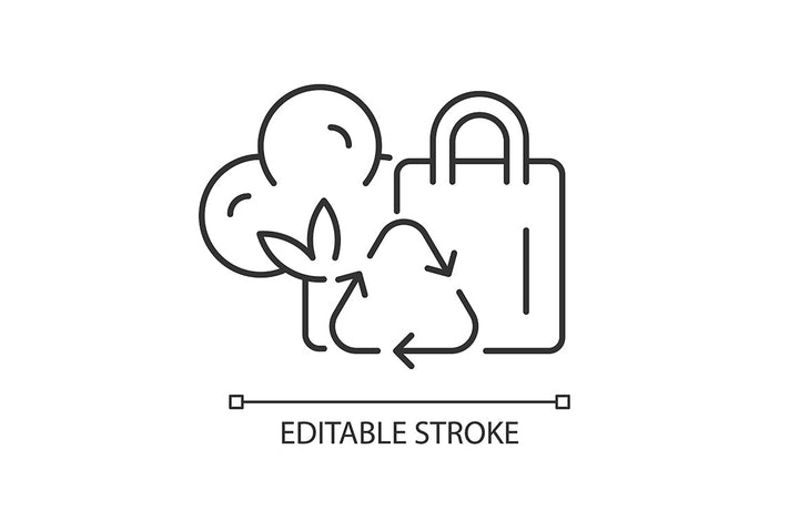 Recycled materials linear icons set for dark and light mode