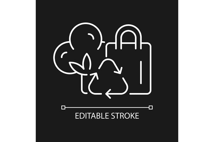 Recycled materials linear icons set for dark and light mode