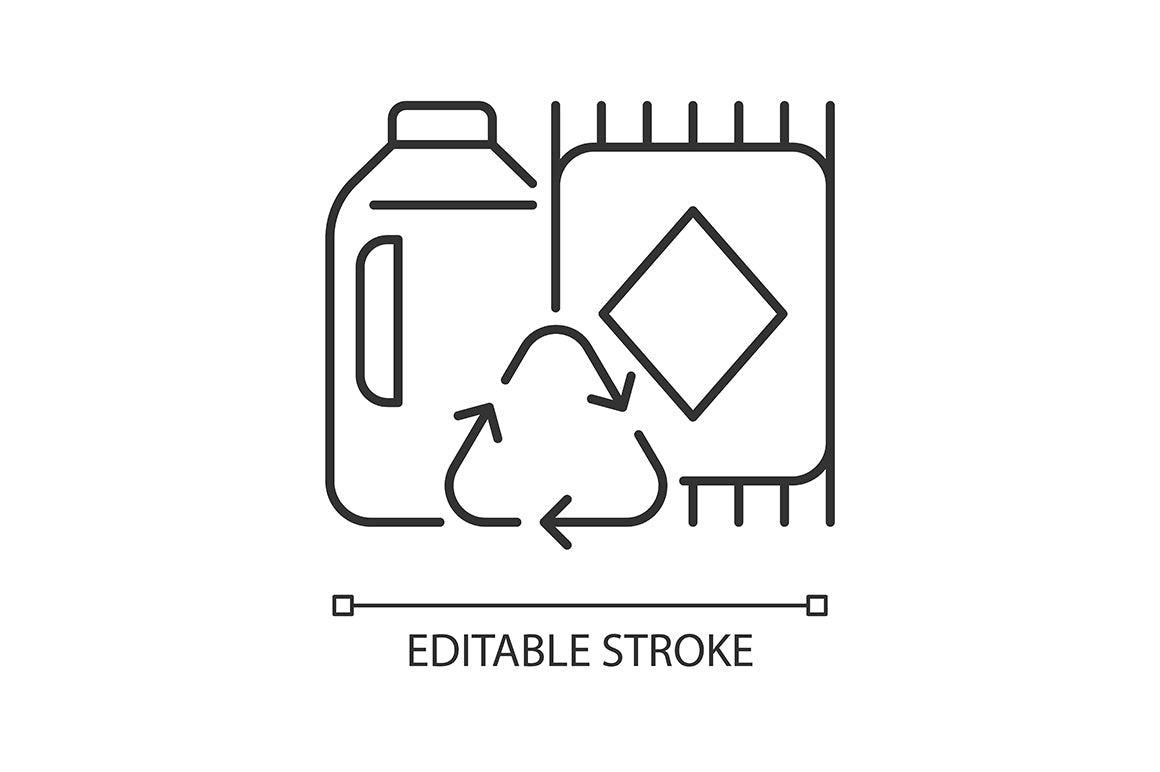 Recycled materials linear icons set for dark and light mode