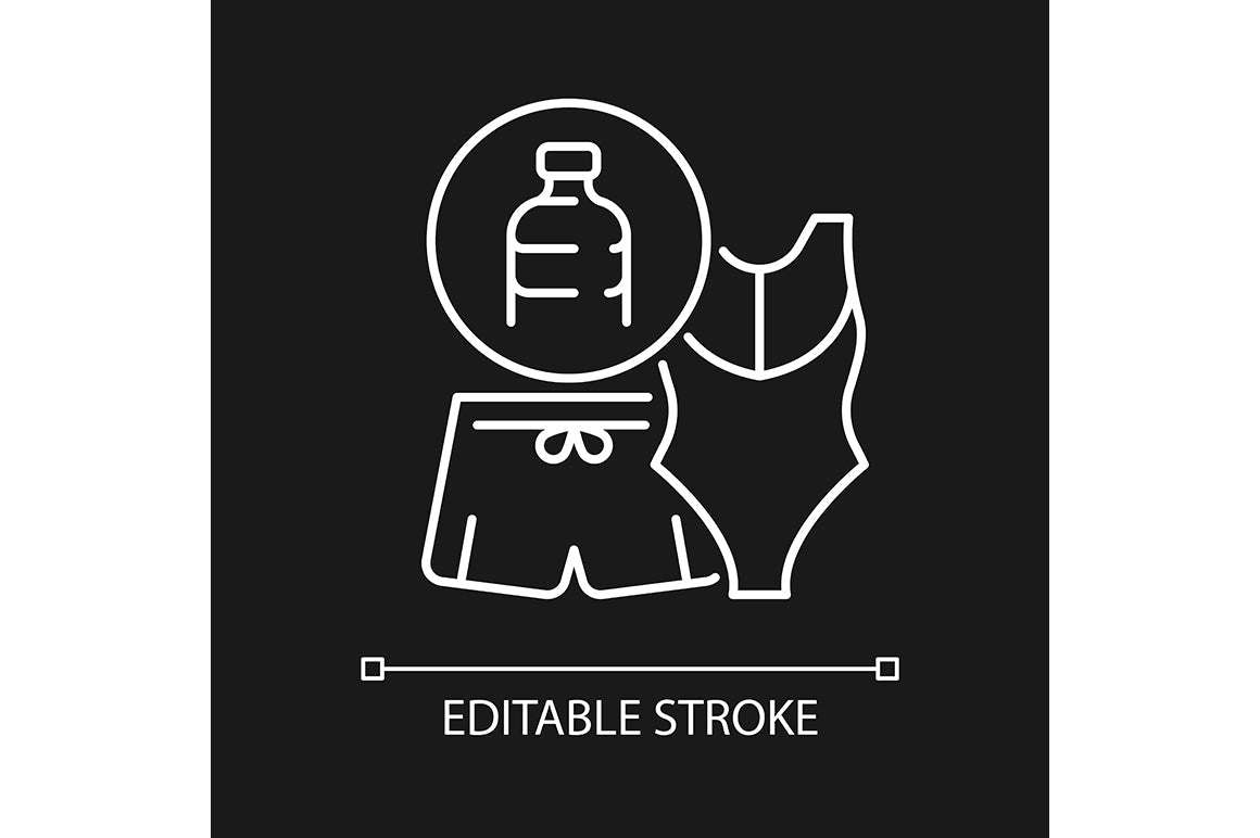 Recycled materials linear icons set for dark and light mode