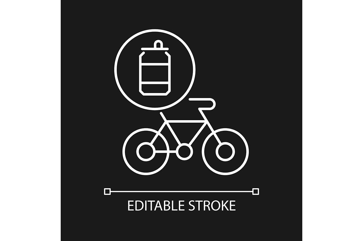 Recycled materials linear icons set for dark and light mode