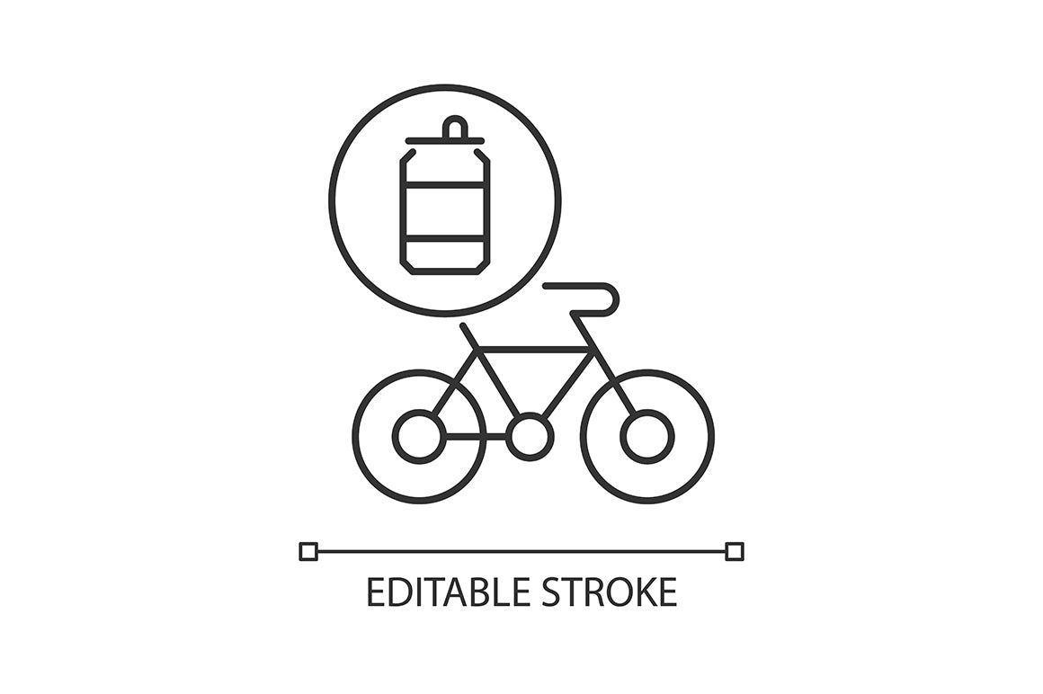 Recycled materials linear icons set for dark and light mode
