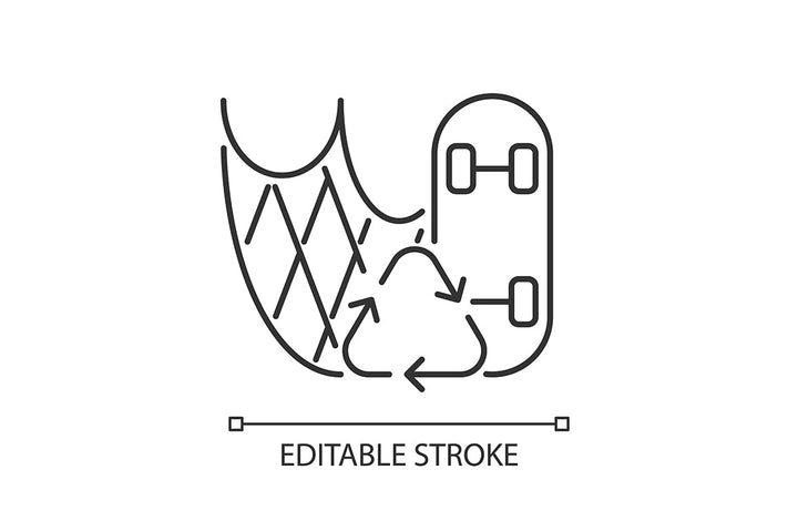 Recycled materials linear icons set for dark and light mode