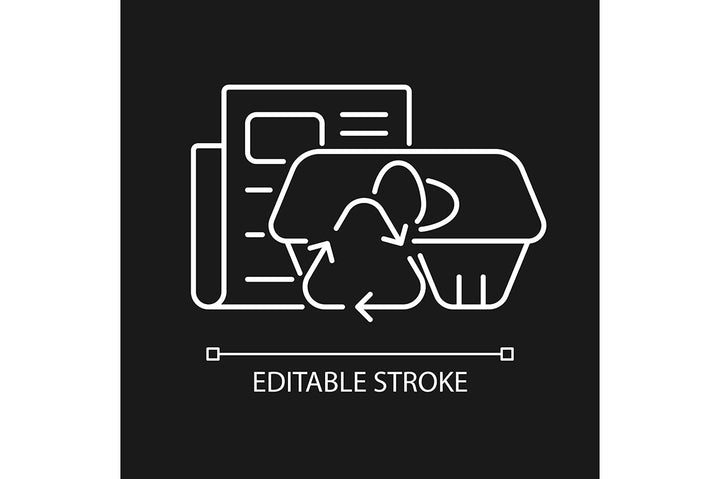 Recycled materials linear icons set for dark and light mode