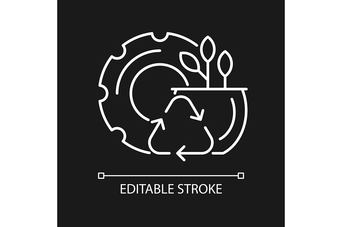 Recycled materials linear icons set for dark and light mode