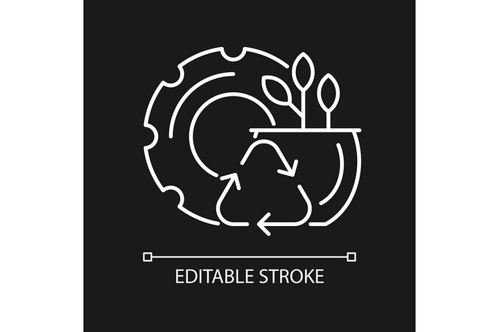 Recycled materials linear icons set for dark and light mode