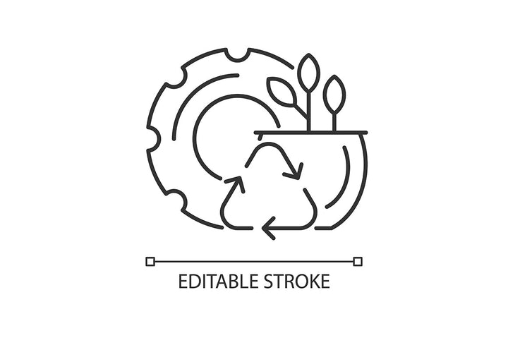 Recycled materials linear icons set for dark and light mode